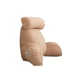 Teddy Fluffy Warm Upgrade Reading Backrest with Neck Pillow for Reading Watching TV, Soft Arms Lumbar Wrist Support Cushion Bed Rest Pillow, Removable Washable Cover