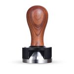 58.5mm Espresso Calibrated Tamper, Pavant Calibrated Coffee Tamper with Depth Adjuster, Stainless Steel Flat Base, Red Rosewood Handle, Professional Barista Espresso Hand Tamper