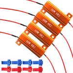 50W 6Ohm LED Load Resistors for 1157 BAY15D LED Turn Signal Lights (Fix Hyper Flash, Warning Cancellor) with 8pcs Quick Wire Clips, especially for 1157 White/Amber Switchback LED