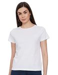 Allen Solly Women's Regular T-Shirt (AHKCCRGP668238-M_White M)