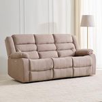 Home Centre 3 Seater Cairo Fabric Recliner| Fabric Recliner| (Beige) |2 Year Warranty