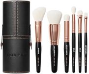 Morphe Rose Away Makeup Brushes - 6 Piece Makeup Brush Set of Eye and Face Brushes - Made with Synthetic Bristles and Includes Makeup Brush Case (6 Count)