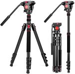 Tripod Camera Tripod, 72" Video Tripod with Fluid Head, Aluminum Heavy Duty Tripod with Carry Bag, Professional Camera Tripods & Monopods, Compatible with Video Camera, DSLR, Camcorder