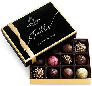 Godiva Chocolatier Signature Assorted Chocolate Truffle Gift Box for Birthday, Thank You, Anniversary, Congratulations Gift Basket Gourmet Candy with Creamy Ganache in Milk, White, Dark Chocolate, 12pc