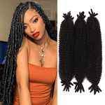 Seimainurs Springy Afro Twist Hair Marley Hair Spring Twist For Distressed Soft Locs Synthetic Pre-Separated Crochet Braiding Hair Marley Twist Hair Extension (1B, 24 Inch (Pack of 3))