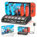 Fenolical TV Switch Dock Station for Nintendo Switch/OLED with Joycon Controller Charging, Support 4K/1080P HDMI Switch Charger Docking Station for Switch Accessories with 12 Game Slots, Black