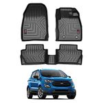 GFX Tpv Car Floor Mats(After-Market)Premium Life Long Foot Mats Compatible With With Ecosport(2019-2021)(Black)