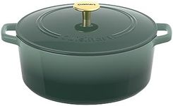 Cuisinart Chef's Classic Enameled Cast Iron 7-Quart Round Covered Casserole, Seafoam Green
