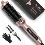 Terviiix Thermal Brush 1.5 Inch Create Voluminous Style & Loose Hair, Ceramic Tourmaline Ionic Hot Brush Heated Curling Brush, Digital Display 9 Temperatures Curling Iron, Dual Voltage