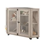 unipaws Chinchillas Cage with Ramp, Rat Cage with House, Hedgehog Cage, Critter Nation Cage for Hamster, Squirrel, Clear Acrylic, Corner Small Animal Cage