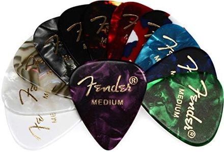 Fender 351 Shape, Púas de Celuloide Variadas, Paquete de 12, Mediana
