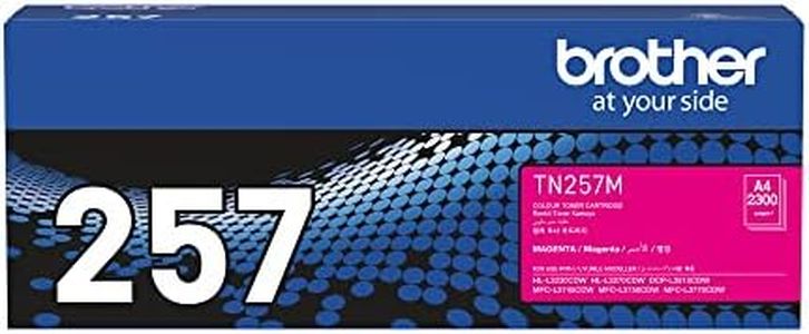 Brother Genuine TN257M High-Yield Magenta Toner Cartridge, Up to 2300 Pages (TN-257M) for Use with: HL-L3230CDW, HL-L3270CDW, DCP-L3510CDW, MFC-L3745CDW, MFC-L3750CDW, MFC-L3770CDW