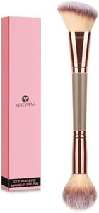 KINGMAS Foundation Makeup Brush, Double-ended Angled/Round Top Contour Brush for Beauty Blending Liquid Powder, Concealer Cream Cosmetics Blush Makeup Brush (Brown)