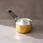 P-TAL Brass Saucepan For Tea(1 Litre)|Polished Brass Milk Pan/Tea Pan|100% Pure Brass Cookware With Ayurvedic Health Benefits