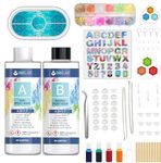 INK LAB Epoxy Resin Kit for Beginners with Molds Epoxy Resin Starter Kit with Glitter Pigment Accessories Crystal Clear Resin Kit for DIY Jewelry Making