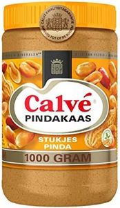 Mantequilla de cacahuete Calvé - pindakaas con pedazos de cacahuete de Holanda - tarro 35,2 onzas (1000 gramos)