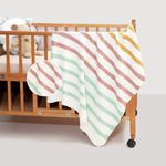 Haus and Kinder 100% Cotton Knitted Blanket for New Born Baby | Baby All Season AC Blankets| Quilt Wrapper for New Born Boy & Girl | Size 80 cm x 100 cm, 0 to 24 Months | Spectrum