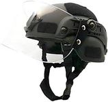 Tactical MICH 2000 Fast Helmet with Clear Riot Visor Face Shield Sliding Goggles for Airsoft Paintball CS War Games Outdoor Sports.