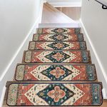 OJIA Extra Non-Slip Stair Treads for Wooden Steps Set of 15, 30"X8" Carpet Stair Mats Indoor Stair Runners Anti-Slip Stair Rugs Safety Mats for Dogs, Kids & Elders, Rubber Backing Step Treads