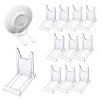 XSEXO Clear Plastic Display Stand, Clear Display Stand Adjustable Clear Acrylic Plastic Display Stands Easel Multifunctional Display Holder for Plates,Mobile Phones,Books,Photos (12 Pcs )