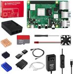 Vemico Raspberry Pi 4 4GB Kit Raspberry pi 4 Model B Starter Kit with 32GB Card 3 Copper Heat Sink 2 HD Out Cable 5V 3A Power Supply ABS Case Cooling Fan Reading Card Device Screwdriver