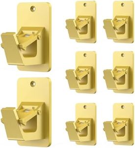 No Drill Curtain Rod Brackets, Universal Curtain Rod Holder, 8 Pack Self Adhesive Curtain Rod Bracket Heavy Duty 30 LB, Nail Free Curtain Rod Bracket for Bathroom, Bedroom, Livingroom, Kitchen, Gold