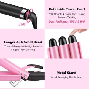 3 Barrel Hair Curler 25mm – Triple Barrel Waver for Beach Waves