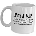 Funny Cute Gag Gifts For VP Vice-President - I Solve Problems - 2nd Second In Command Vice President Coffee Mug Tea Cup V.P. Veep 2ic Office Executive Appreciation Idea