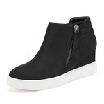 DREAM PAIRS Women's Black Casual Wedge Sneaker Booties Size 9 M US Wedge-Snkr-2