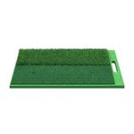 Golfoy Dual Turf Nylon Grass TPE Base Portable Practice Golf Hitting Mat with Handle (62cm X 32cm)