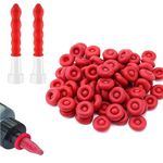 40 pcs Caulk Cap, Caulking Tube Caps Caulk Cap Saver Silicone Red Caulk Saving Cap Tube Caps for Sealing and Preserving