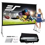 Elitescreens Yard Master 2, 135 inch Outdoor Projector Screen with Stand 16:9, 8K 4K Ultra HD 3D Fast Folding Portable Movie Theater Cinema 135" Indoor Foldable Easy Snap Projection Screen | OMS135H2