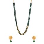 Yellow Chimes Jewellery Set for Women and Girls Beads Jewellery Set for Women| Green Beads Necklace Set | Birthday Gift for girls and women Anniversary Gift for Wife