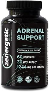 Zenergetic Adrenal Fatigue Supplements │ Adrenal Support, Cortisol Manager, Stress Relief, Anxiety Relief, Adrenal Health with Adaptogens Ashwagandha, Rhodiola Rosea, L Tyrosine │ 60 Pills Non GMO