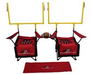 QB54 - The Ultimate Football Yard Game Set, Outdoor Football Toss for Tailgating, Backyard, Beach, Park, Tournaments, Sports Training, Score Touchdowns, Kick Field Goals (Red Game Set)