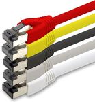 1aTTack.de 1.5 m Cat 8 Network Cable CAT8 Cable Colours Set - 5 Pieces Cat.8 LAN 2000 MHz 40 Gbit s 40GBase-T Poe+ Patch Cable Ethernet Cable LSZH - 5 x 1.5 m