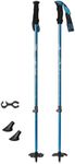 MotiveTech 1 Pair of Ski Poles, Telescopic, Aluminum Alloy, Adjustable Length, Lock, Ergonomic Handle for Winter Sports, Adults, Children, Blue