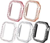 NewWays Bling Cases Compatible for Apple Watch 40mm, Protective Bumper for iWatch SE Series 6 5 4 3 2 1 (40mm, Black/Pink/Rose Gold/Silver/Clear)