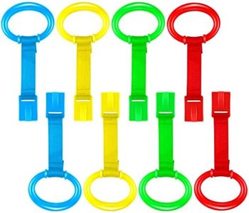 8 Pieces Baby Pull up Rings for Playpen Baby Crib Pull Ring Baby Walking Exercises Assistant Rings Bed Bed Stand Up Ring Hanging Rings for Infant Toddler Practice Tool