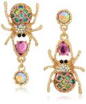 Betsey Johnson Spider Non-Matching Drop Earrings, One Size, Glass