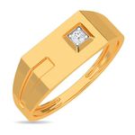 KISNA Real Diamond Jewellery 14KT White Gold SI Diamond Ring for Men | Confident S22