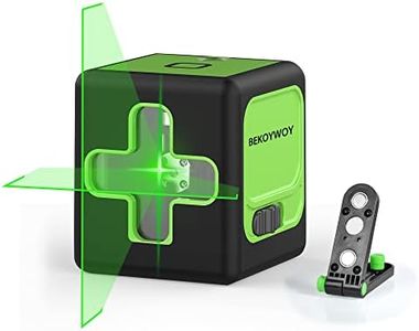 BEKOYWOY Green beam Laser Level, Cross Line Laser with Magnetic Bracket & with TYPE-C Charger, 100ft Self-Leveling Vertical and Horizontal Line with 4 Brightness Adjustment, Li-Battery Included