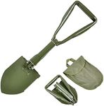 Military Folding Shovel, Multifunctional Portable Survival Spade Entrenching Tool with Carrying Pouch for Hiking Camping Traveling (47x15 cm)