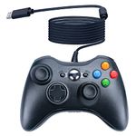 OSTENT Wired USB Controller Gamepad Joystick for Microsoft Xbox 360 Console Windows PC Laptop Computer Video Game Color Black