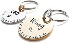 Cats Dogs ID Tags Personalized Lovely Symbols Pets Collar Name Accessories Simple Custom Engraved Supplies for Large Four Legged Child Necklace Chain Anti-Lost Industrial Steel Charm