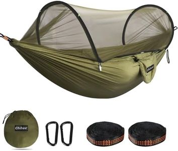 Chihee Ultra-Light Travel Camping Hammock Pop-up Net Hammock 660lbs Load Capacity,Breathable,Quick-Drying Parachute Nylon 2 Premium Carabiners,2 Tree Slings Included for Outdoor Backpacking Hiking