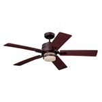 Emerson CF880LVNB Amhurst 54-inch Transitional Ceiling Fan with Reversible Blades, 5-Blade Ceiling Fan with LED Lighting and 4-Speed Wall Control