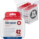 DecorRack 1000 Piece First Aid Kit, 24 Individual Boxes of 42 Items Each, First Aid Kits for Minor Cuts, Scrapes, Travel, Car, Home, Work, Field Trips or Camping (1000pcs, 24 Pack)