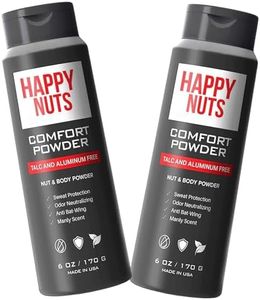 HAPPY NUTS Comfort Powder- Sweat Defense and Odor Control Body Powder for Men 2 PK (scented)