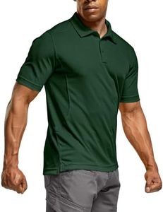 CQR Men's Polo Shirt, Short Sleeve Tactical Shirts, Dry Fit Lightweight Golf Shirts, Outdoor UPF 50+ Pique Shirt TOK002-JGN X-Large